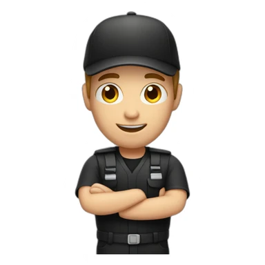 white delivery man in black and red clothes sticker