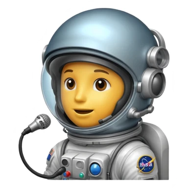 Astronaut helmet with Small microphone boom near the mouth. sticker