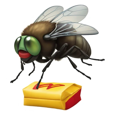 Fly with a McDonald's shirt on sticker