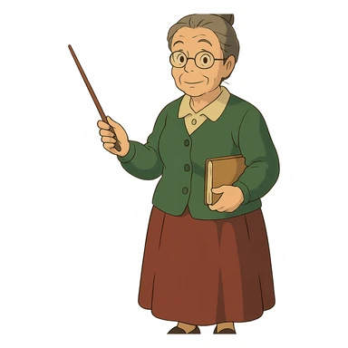 ghibli style teacher sticker