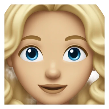 tan blond girl smiling, blue eyes, long eyelashes, wavy haircut  sticker