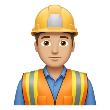 a white man in a construction helmet and vest sticker