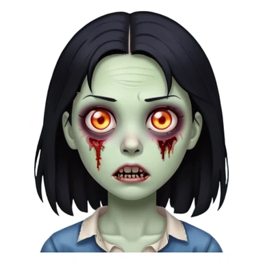 Zumbi girl with black hair  sticker