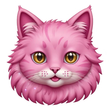 pink cat with glitter winking its right eye sticker