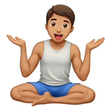 Man on knees with tongue out sticker