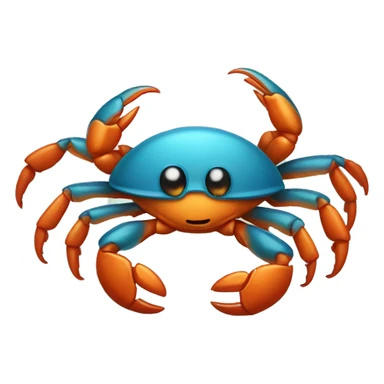 Crab with shy face sticker