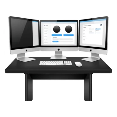 Pc setup with two monitors sticker