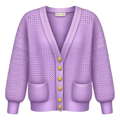 pastel muted purple crocheted cardigan sticker