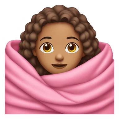 Lightskin girl wrapped in pink blanket sticker