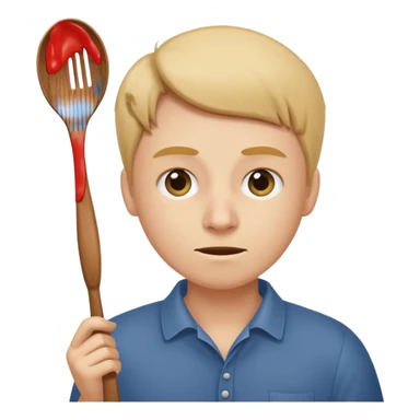 smacking a butt with a wooden spoon sticker