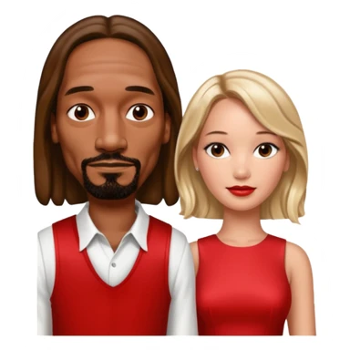  snoop dogg and Jennifer Lawrence in red dress sticker