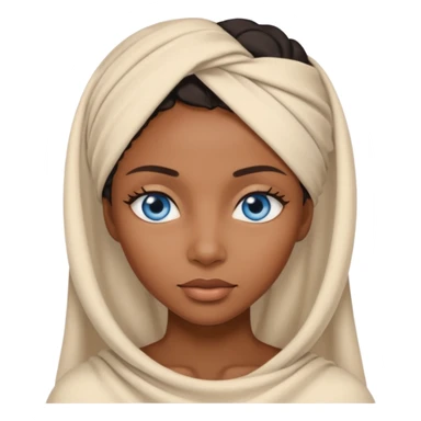 blue eyed desert black woman with creme cloth sticker