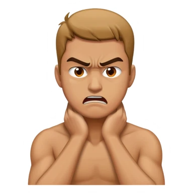 A guy with his hands on his neck mad sticker