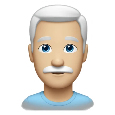 white man, blue eyes, short black hair combed to the side, square moustache  sticker