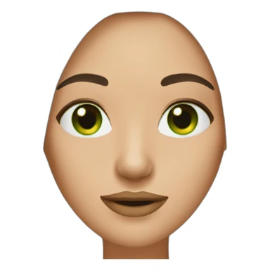 Woman with long straight brown hair with gold nose ring with green eyes sticker