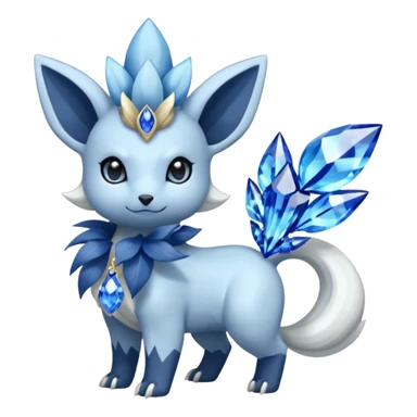 Floral Absol-Nidorina-Manectric-Amaura-Alolan-Vulpix-Dialga-fusion adorned with Sapphire jewelries sticker