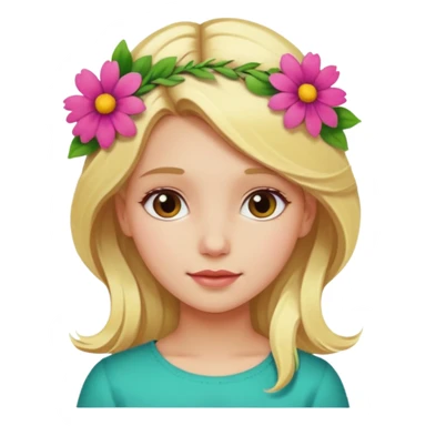 Girl profile picture with blonde hair and a flower in her hair sticker