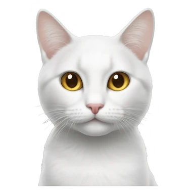 Een witte harige kat sticker