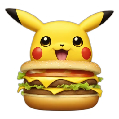 pikachu eat burger sticker