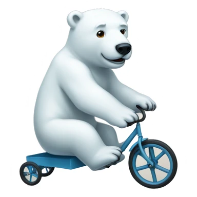 Polar bear riding a tricycle  sticker