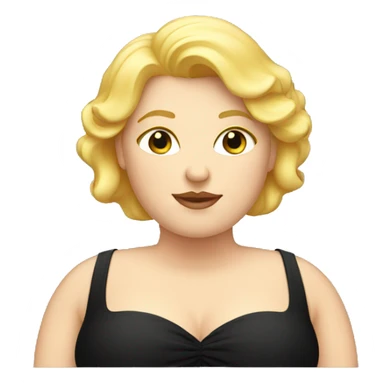Fat lady with black dress. Blonde hair sticker