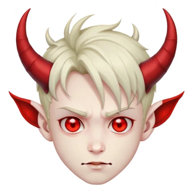 Anime devil boy with horns and red eyes sticker