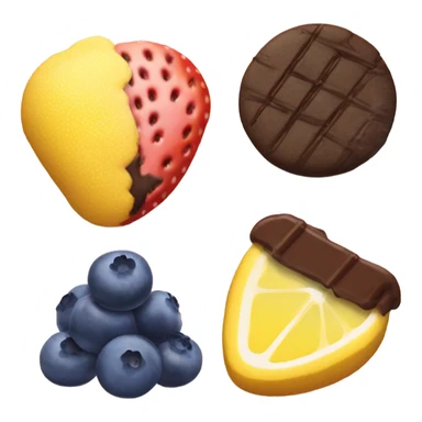 Strabbery cookie lemon cookie chocolate cookie and blueberry cookie sticker