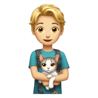 Children with cat sticker