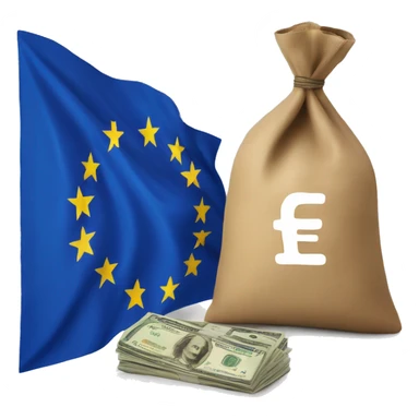 European flag and money bag sticker