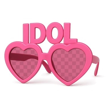 pink kpop idol sunglasses, fun and fashionable sticker