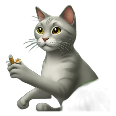 A cat smoking in a jungle sticker