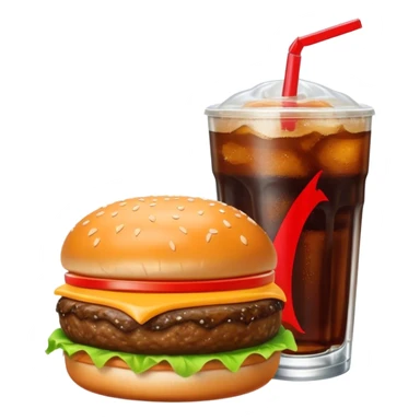 a mcdonald’s burger and coke  sticker