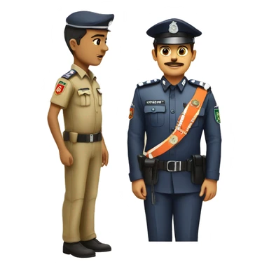 KHEDA POLICE in khakhi uniform with guja at police logo  sticker