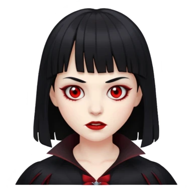 quero a foto de uma vampira com franja de cabelo preto sticker