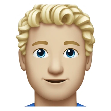 3/4 profile light curl blonde 30yo man blue eyed pale skin sticker