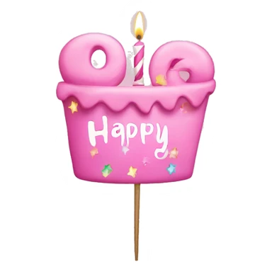 happy birthday sign with the word  light pink sticker