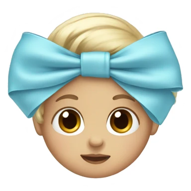 baby blue bow sticker