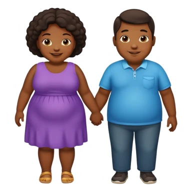 Two black obese couple holding hands sticker