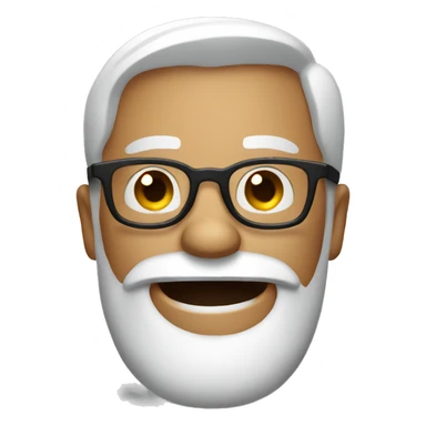 happy bearded man with glasses confused sticker