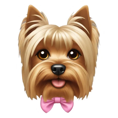 Yorkshire terrier with a bow sticker