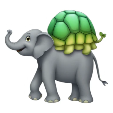 Une tortue sur un elephant sticker