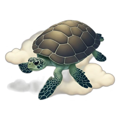 Tortue sur un nuage sticker