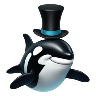 Orca with a top hat sticker