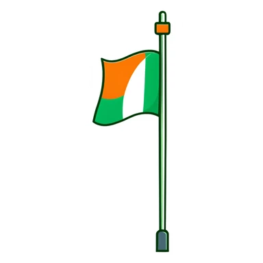 Irish flag on a pole sticker