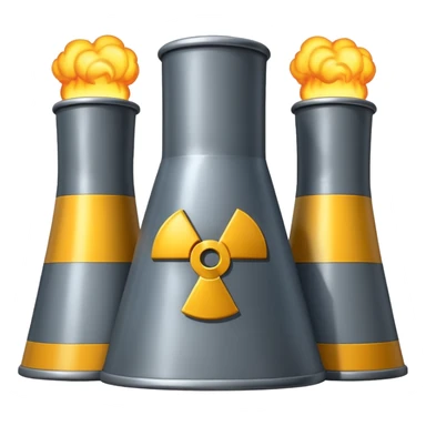 realistic nuclear power  plant with 6 nuclear core sticker
