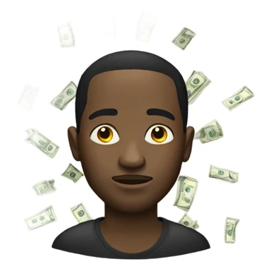 black man with locks and money in his eyes sticker