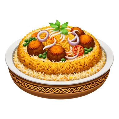 Emoji with biryani in a plate sticker