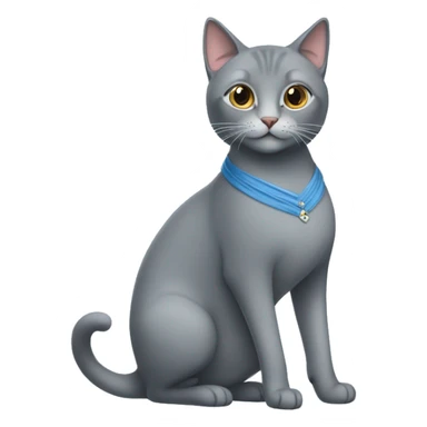 grey cat in a blue dress wearing high heels sticker