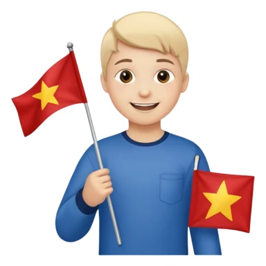 Flag holder kid sticker
