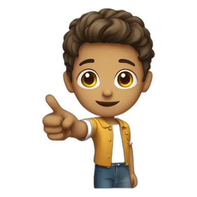 boy pointing forward sticker
